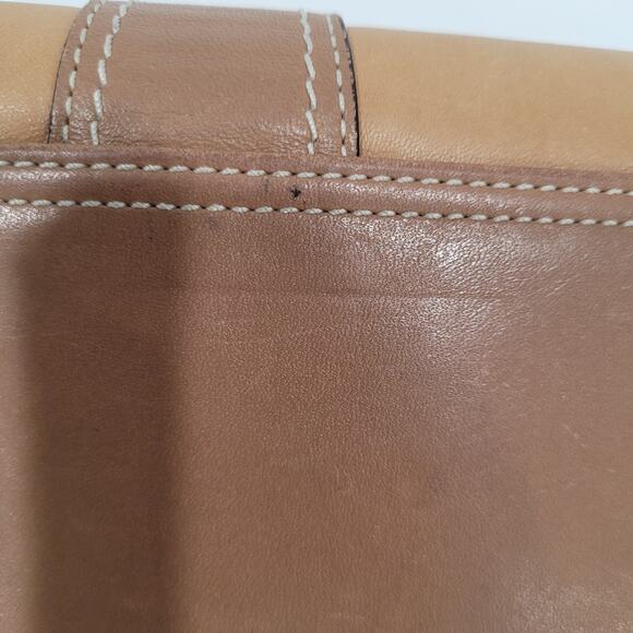 Coach Long Wallet Buckle Envelope Beige Brown Tan Designer Large Smooth Leather - Picture 10 of 12